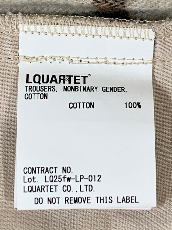 【中古品】【メンズ】 LQUAETET エルカルテット 25FW-LP-012 COTTON EASY TROUSERS コットンイージートラウザーズ パンツ ボトムス 151-260305-As-35-min サイズ：M カラー：ベージュ 万代Net店