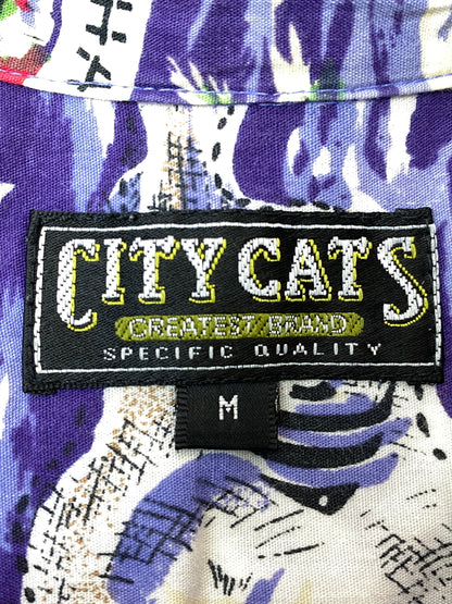 【中古品】【メンズ】 CITY CATS シティキャッツ HAWAIIAN SHIRT ハワイアン シャツ トップス 146-260626-jt-08-min サイズ：M カラー：パープル系 万代Net店