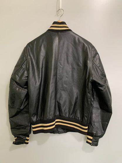 【現状渡し品】【メンズ】 Golden Bear ゴールデンベア FULL LEATHER LEATHER STADIUM JACKET フルレザー スタジアムジャケット アウター 146-260228-SH-21-min サイズ：M カラー：ブラック 万代Net店