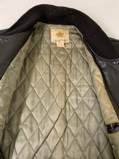 【現状渡し品】【メンズ】 Golden Bear ゴールデンベア FULL LEATHER LEATHER STADIUM JACKET フルレザー スタジアムジャケット アウター 146-260228-SH-21-min サイズ：M カラー：ブラック 万代Net店
