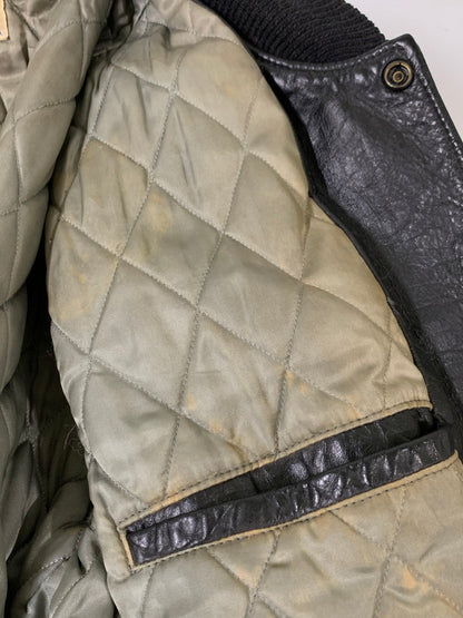 【現状渡し品】【メンズ】 Golden Bear ゴールデンベア FULL LEATHER LEATHER STADIUM JACKET フルレザー スタジアムジャケット アウター 146-260228-SH-21-min サイズ：M カラー：ブラック 万代Net店