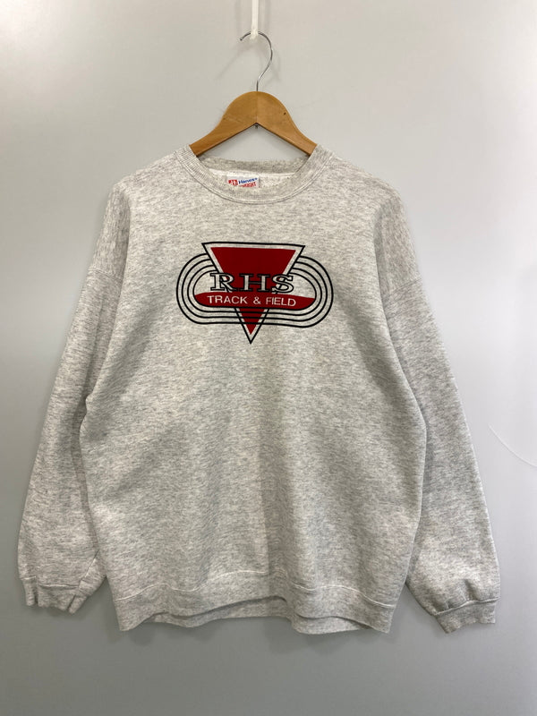 【現状渡し品】【メンズ】 HANES ヘインズ LS SWEAT SHIRT 90S RHS ラグランスリーブ ロングスリーブ スウェットシャツ メンズ トップス 146-260717-em-51-min サイズ：XL カラー：ライトグレー 万代Net店
