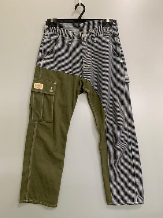 【中古品】【メンズ】 KOJIMA GENES コジマジーンズ クォーターコンボパンツ メンズ ボトムス 156-260704-hu-18-min サイズ：30 カラー：ブルー/ホワイト（ストライプ）/カーキ 万代Net店