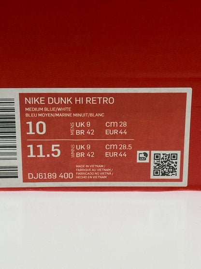 【未使用品】【メンズ】 NIKE ナイキ DUNK HIGH RETRO DJ6189-400 ダンク ハイ レトロ スニーカー 靴 160-260304-kk-01-min カラー：MEDIUM BLUE/WHITE-MIDNIGHT NAVY 万代Net店