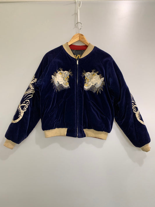 【現状渡し品】【メンズ】 TAILOR東洋 東洋テーラー M品番 JAPAN TIGER REBERSIBLE SOUVENIR JACKET M1842-7 ジャパン タイガー リバーシブル スーベニア ジャケット スカジャン 145-260311-em-02-min サイズ：M カラー：ネイビー系/裏ブラック系 万代Net店