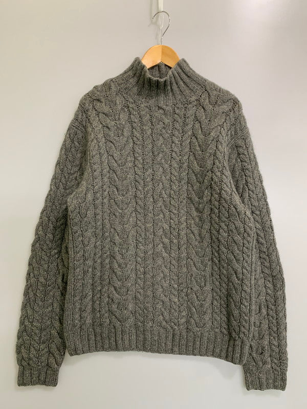 【中古品】【メンズ】 POLO RALPH LAUREN ポロ・ラルフローレン 90S HI NECKCABLE KNIT SWEATER ハイネック ケーブル ニット セーター 146-260305-As-21-min サイズ：LL カラー：グレー 万代Net店