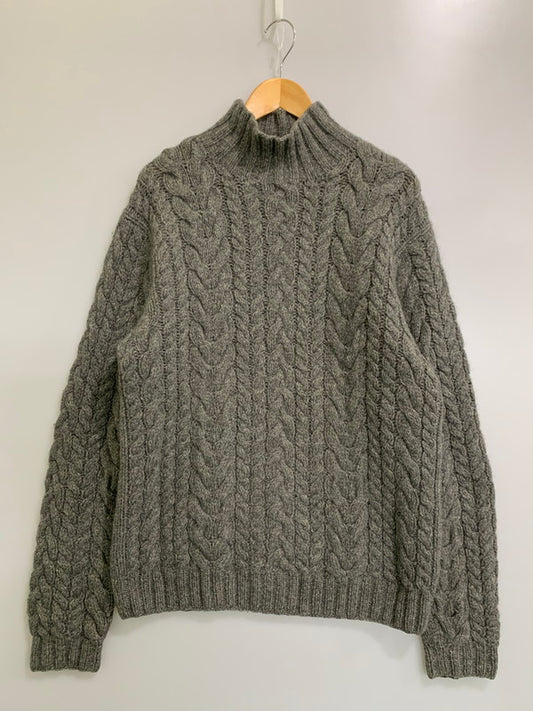 【中古品】【メンズ】 POLO RALPH LAUREN ポロ・ラルフローレン 90S HI NECKCABLE KNIT SWEATER ハイネック ケーブル ニット セーター 146-260305-As-21-min サイズ：LL カラー：グレー 万代Net店