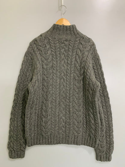【中古品】【メンズ】 POLO RALPH LAUREN ポロ・ラルフローレン 90S HI NECKCABLE KNIT SWEATER ハイネック ケーブル ニット セーター 146-260305-As-21-min サイズ：LL カラー：グレー 万代Net店