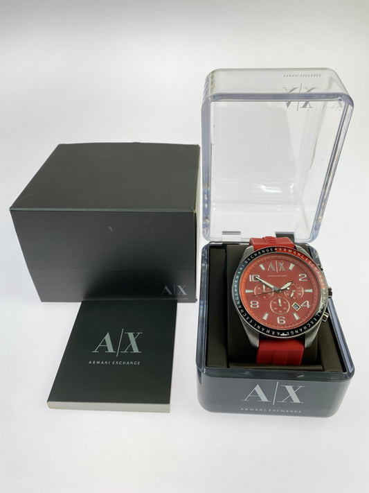 【中古品】【メンズ】 ARMANI EXCHANGE アルマーニエクスチェンジ AX1252 クロノグラフ クォーツ 腕時計 時計 198-261021-jt-31-min カラー：レッド 万代Net店