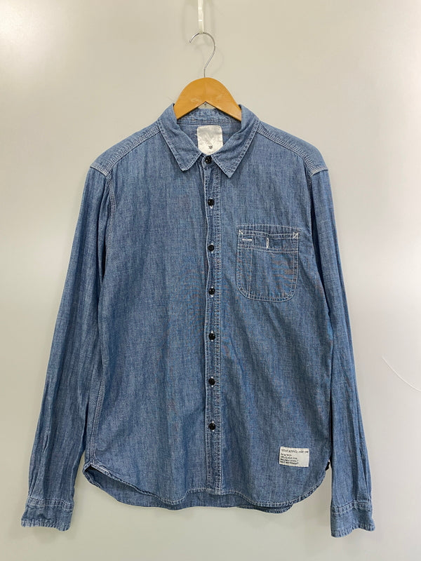 【中古品】【メンズ】 STUSSY ステューシー DENIM SHIRT SENDAI CHAPT LIMITED デニムシャツ 仙台チャプト 長袖シャツ トップス 142-260626-yn-33-min サイズ：L カラー：インディゴ 万代Net店