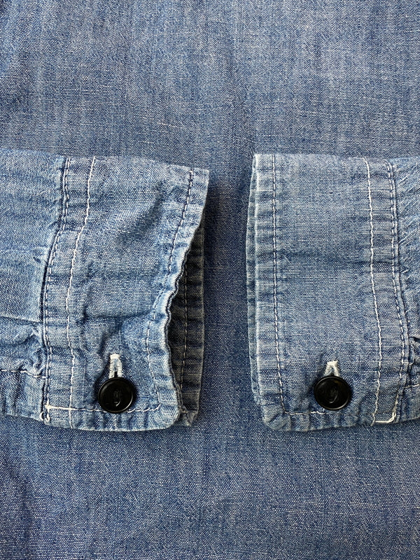 【中古品】【メンズ】 STUSSY ステューシー DENIM SHIRT SENDAI CHAPT LIMITED デニムシャツ 仙台チャプト 長袖シャツ トップス 142-260626-yn-33-min サイズ：L カラー：インディゴ 万代Net店