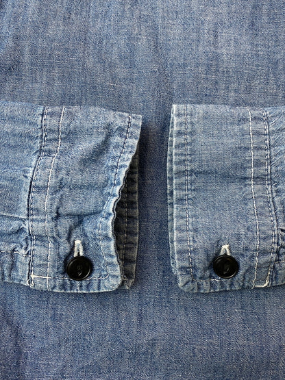 【中古品】【メンズ】 STUSSY ステューシー DENIM SHIRT SENDAI CHAPT LIMITED デニムシャツ 仙台チャプト 長袖シャツ トップス 142-260626-yn-33-min サイズ：L カラー：インディゴ 万代Net店
