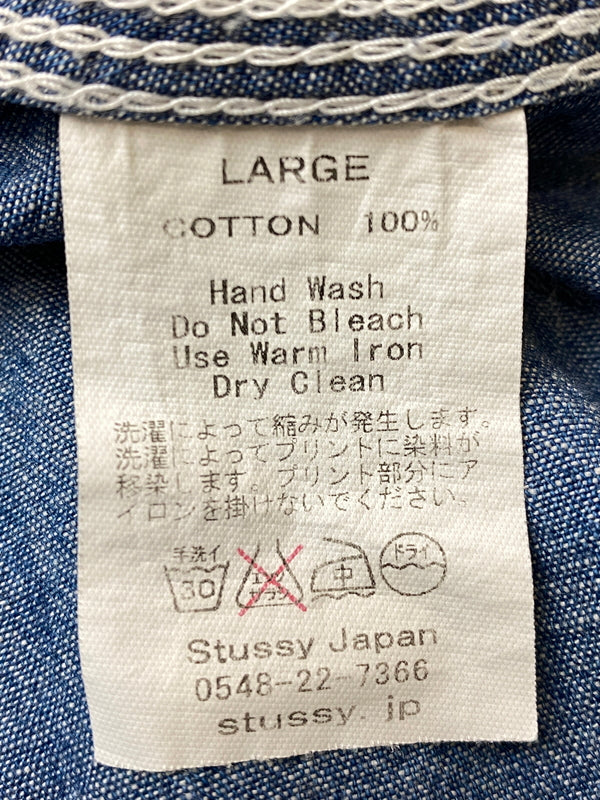 【中古品】【メンズ】 STUSSY ステューシー DENIM SHIRT SENDAI CHAPT LIMITED デニムシャツ 仙台チャプト 長袖シャツ トップス 142-260626-yn-33-min サイズ：L カラー：インディゴ 万代Net店