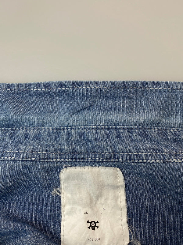 【中古品】【メンズ】 STUSSY ステューシー DENIM SHIRT SENDAI CHAPT LIMITED デニムシャツ 仙台チャプト 長袖シャツ トップス 142-260626-yn-33-min サイズ：L カラー：インディゴ 万代Net店