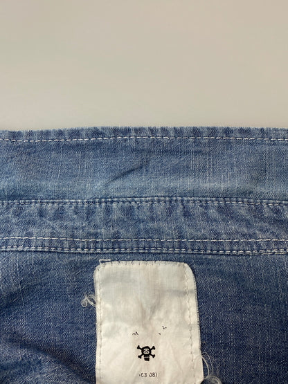 【中古品】【メンズ】 STUSSY ステューシー DENIM SHIRT SENDAI CHAPT LIMITED デニムシャツ 仙台チャプト 長袖シャツ トップス 142-260626-yn-33-min サイズ：L カラー：インディゴ 万代Net店