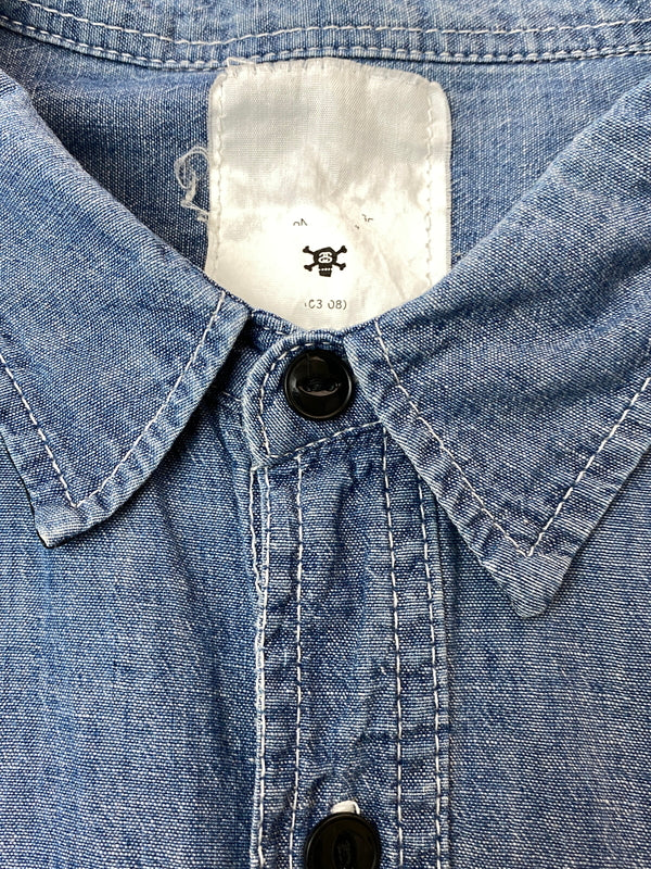 【中古品】【メンズ】 STUSSY ステューシー DENIM SHIRT SENDAI CHAPT LIMITED デニムシャツ 仙台チャプト 長袖シャツ トップス 142-260626-yn-33-min サイズ：L カラー：インディゴ 万代Net店