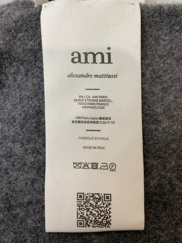 【中古品】【メンズ/レディース】 AMI PARIS アミパリス LOGO MUFFLER マフラー 187-260305-AS-55-min カラー：グレー 万代Net店