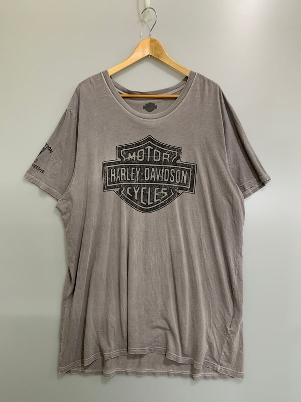 【現状渡し品】【メンズ】 HARLEY DAVIDSON ハーレーダビッドソン USA製 SS PRINT TEE 半袖Tシャツ ショートスリーブ 146-260718-AS-21-min サイズ：2XL カラー：グレー 万代Net店
