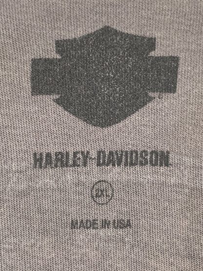 【現状渡し品】【メンズ】 HARLEY DAVIDSON ハーレーダビッドソン USA製 SS PRINT TEE 半袖Tシャツ ショートスリーブ 146-260718-AS-21-min サイズ：2XL カラー：グレー 万代Net店