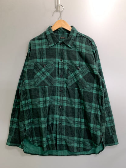 【中古品】【メンズ】 WILD LIFE ワイルド ライフ TAILOR CHECK OPEN COLLAR SHIRT GREEN テイラー チェック オープン カラー シャツ メンズ 長袖 シャツ トップス 140-260731-em-53-min サイズ：Ｌ カラー：グリーン系 万代Net店
