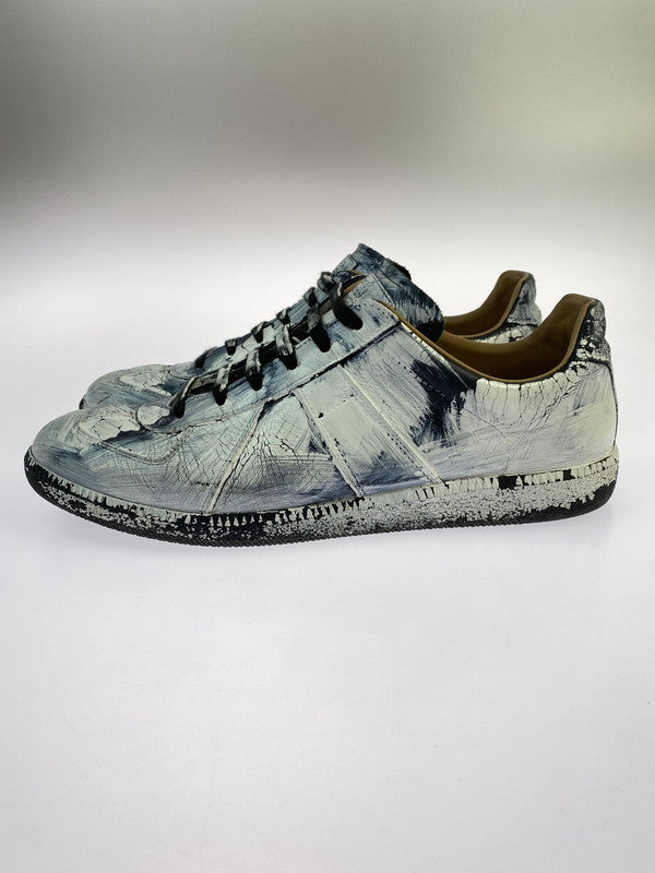 【中古品】【メンズ】 MAISON MARGIELA メゾンマルジェラ REPLICA GERMAN TRAINER S37WS0566 レプリカ ジャーマントレーナー スニーカー靴 162-260306-jt-05-min サイズ：43 カラー：ブラック/ホワイト 万代Net店