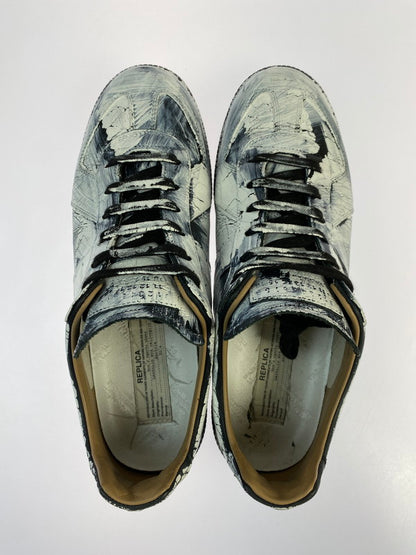 【中古品】【メンズ】 MAISON MARGIELA メゾンマルジェラ REPLICA GERMAN TRAINER S37WS0566 レプリカ ジャーマントレーナー スニーカー靴 162-260306-jt-05-min サイズ：43 カラー：ブラック/ホワイト 万代Net店