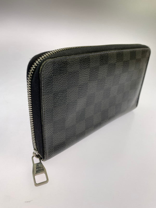 【中古品】【メンズ/レディース】 LOUIS VUITTON ルイ・ヴィトン LONG WALLET N63077 CA0182 ダミエグラフィット ジッピーオーガナイザー 長財布 179-260316-yn-23-min カラー：ブラック 万代Net店