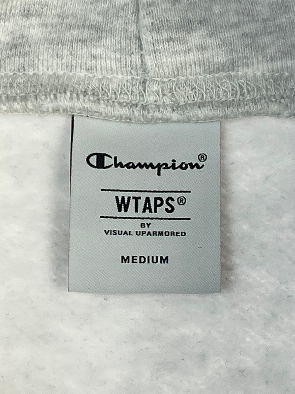 【中古品】【メンズ】 WTAPS ダブルタップス × CHAMPION チャンピオン HOODED SWEATSHIRT C8-D107 フーデッド スウェットシャツ メンズ トップス パーカー 142-260311-em-27-min サイズ：M カラー：ライトグレー 万代Net店