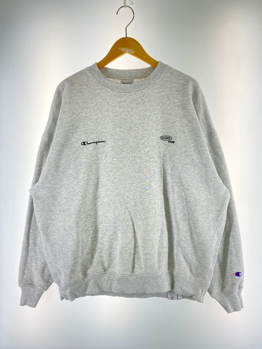 【中古品】【メンズ】 WTAPS ダブルタップス × CHAMPION チャンピオン ACADEMY CREW NECK C8-D016 アカデミー クルーネック メンズ トップス スウェット トレーナー 142-260311-em-25-min サイズ：XL カラー：ライトグレー 万代Net店