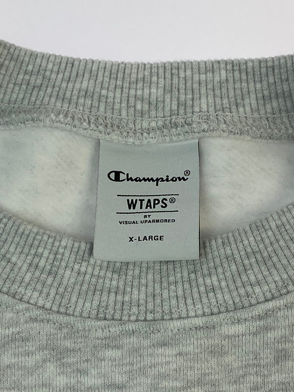 【中古品】【メンズ】 WTAPS ダブルタップス × CHAMPION チャンピオン ACADEMY CREW NECK C8-D016 アカデミー クルーネック メンズ トップス スウェット トレーナー 142-260311-em-25-min サイズ：XL カラー：ライトグレー 万代Net店