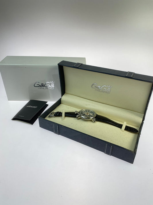 【中古品】【メンズ】 GAGA MILANO ガガミラノ マヌアーレ48 自動巻き 腕時計 ウォッチ メンズ 197-260318-em-24-min カラー：ブラック 万代Net店