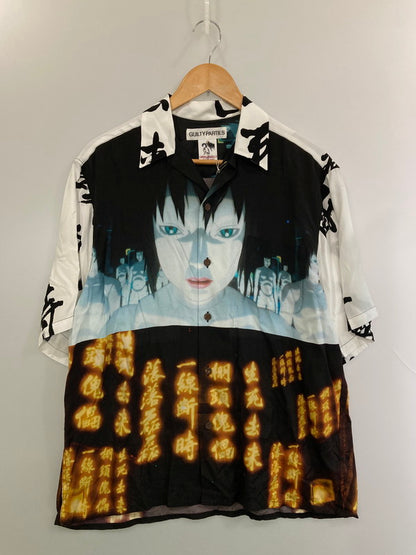 【中古品】【メンズ】 WACKO MARIA ワコマリア × GHOST IN THE SHELL2 攻殻機動隊 SS HAWAIIAN SHIRT ハワイアンシャツ 142-260314-zi-03-min サイズ：L カラー：ホワイト/ブラック系 万代Net店
