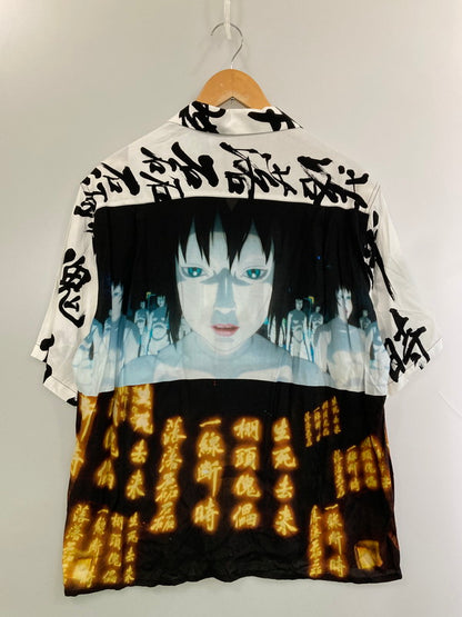 【中古品】【メンズ】 WACKO MARIA ワコマリア × GHOST IN THE SHELL2 攻殻機動隊 SS HAWAIIAN SHIRT ハワイアンシャツ 142-260314-zi-03-min サイズ：L カラー：ホワイト/ブラック系 万代Net店