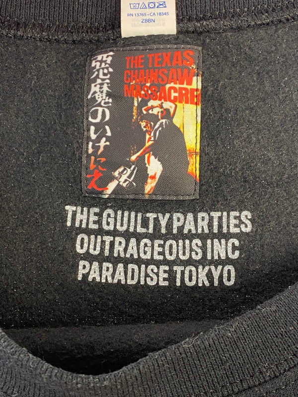 【中古品】【メンズ】 WACKO MARIA ワコマリア THE TEXAS CHAINSAW MASSACRE SWEAT SHIRT テキサス チェーンソー マサカー スウェットシャツ メンズ 長袖 トレーナー トップス 142-260311-em-26-min サイズ：L カラー：ブラック 万代Net店