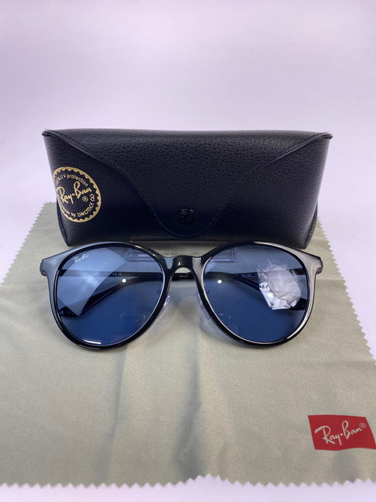 【中古品】【メンズ】 Ray-Ban レイバン ブルーレンズ サングラス RB4334D 55□19-145 メガネ ファッション 203-260318-em-26-min カラー：ブラック/ブルー 万代Net店