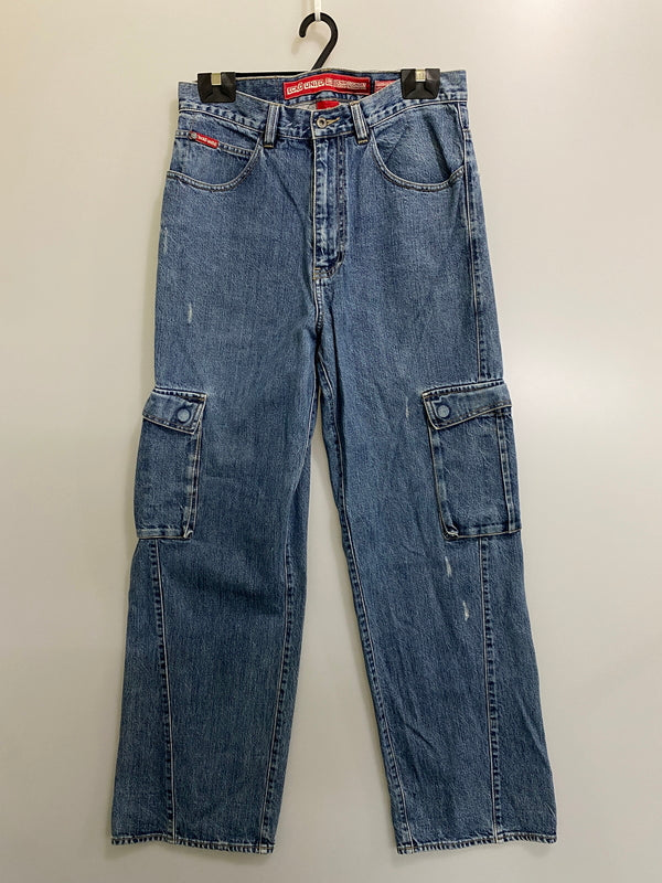 【現状渡し品】【メンズ】 ECHO UNLTD エコー アンリミテッド DENIM CARGO PANTS デニム カーゴ パンツ メンズ ボトムス ジーンズ 157-260720-em-22-min サイズ：32 カラー：インディゴ 万代Net店