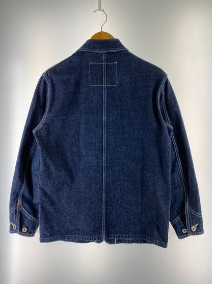 【中古品】【メンズ】 CUSHMAN クッシュマン DENIM COVERALL 21901 デニム カバーオール メンズ アウター ジャケット 145-260311-em-34-min サイズ：L カラー：インディゴブルー 万代Net店