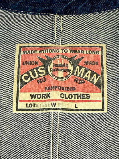 【中古品】【メンズ】 CUSHMAN クッシュマン DENIM COVERALL 21901 デニム カバーオール メンズ アウター ジャケット 145-260311-em-34-min サイズ：L カラー：インディゴブルー 万代Net店