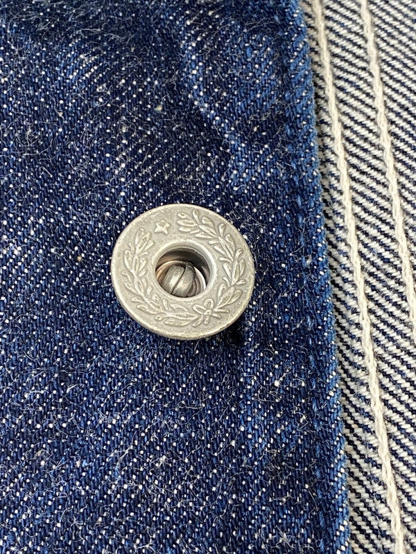 【中古品】【メンズ】 CUSHMAN クッシュマン DENIM COVERALL 21901 デニム カバーオール メンズ アウター ジャケット 145-260311-em-34-min サイズ：L カラー：インディゴブルー 万代Net店