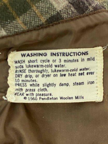 【中古品】【メンズ】 PENDLETON ペンドルトン BOARD SHIRT 50'S ボードシャツ 50年代 ヴィンテージ メンズ 長袖 シャツ 146-260311-em-36-min サイズ：S カラー：ブラウン系（チェック柄） 万代Net店