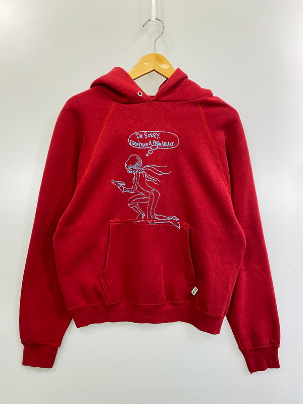 【現状渡し品】【メンズ】 DISCUS ディスカス 80's I'M SORRY I DON'T HAVE A HEART HOODIE 80年代 プルオーバーフーディー パーカー トップス 146-260715-yn-18-min サイズ：S カラー：レッド 万代Net店