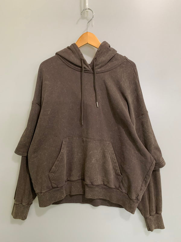 【中古品】【メンズ】 INTODUSK イントゥダスク LAYERED HOODIE レイヤードフーディー パーカー トップス 140-260312-SH-12-min サイズ：M カラー：ブラウンミスト 万代Net店