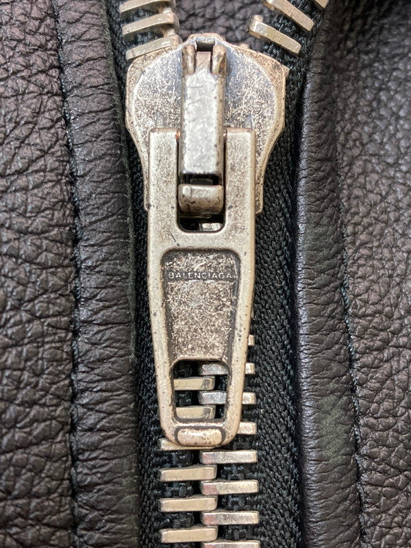 【中古品】【メンズ】 BALENCIAGA バレンシアガ AINT BIKET JACKET 18SS 485711 TWH15 ペインテッドバイカージャケット アウター 141-260313-yn-25-min サイズ：44 カラー：ブラック 万代Net店