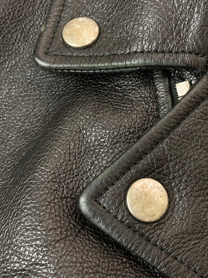 【中古品】【メンズ】 BALENCIAGA バレンシアガ AINT BIKET JACKET 18SS 485711 TWH15 ペインテッドバイカージャケット アウター 141-260313-yn-25-min サイズ：44 カラー：ブラック 万代Net店