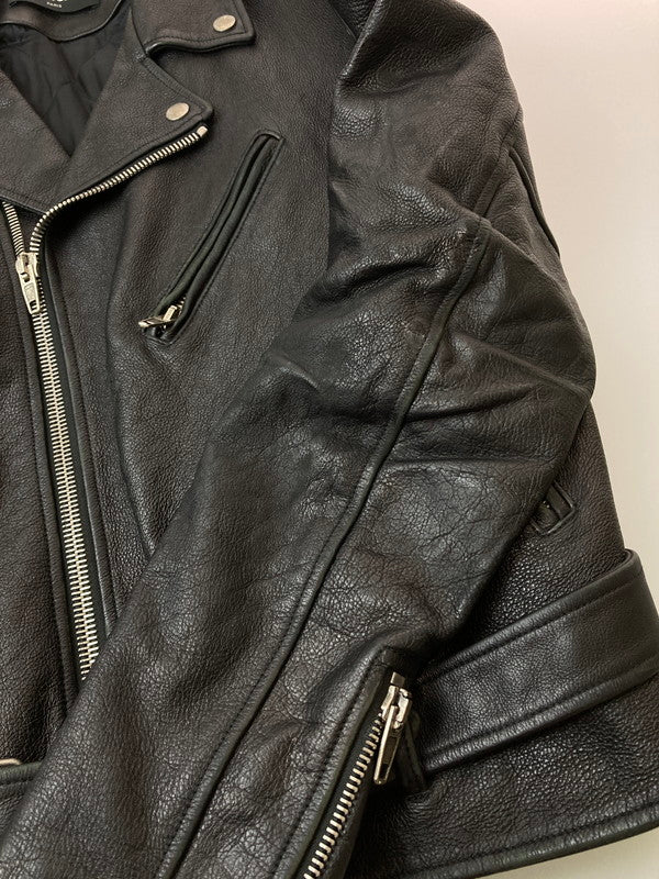 【中古品】【メンズ】 BALENCIAGA バレンシアガ AINT BIKET JACKET 18SS 485711 TWH15 ペインテッドバイカージャケット アウター 141-260313-yn-25-min サイズ：44 カラー：ブラック 万代Net店
