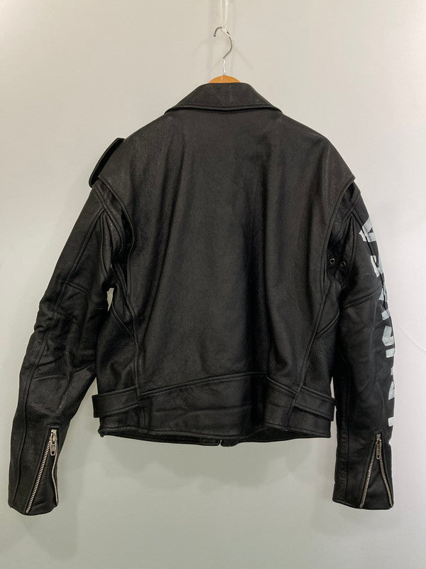 【中古品】【メンズ】 BALENCIAGA バレンシアガ AINT BIKET JACKET 18SS 485711 TWH15 ペインテッドバイカージャケット アウター 141-260313-yn-25-min サイズ：44 カラー：ブラック 万代Net店