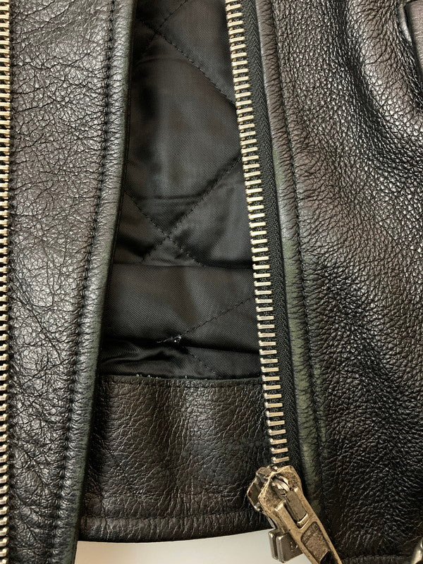 【中古品】【メンズ】 BALENCIAGA バレンシアガ AINT BIKET JACKET 18SS 485711 TWH15 ペインテッドバイカージャケット アウター 141-260313-yn-25-min サイズ：44 カラー：ブラック 万代Net店