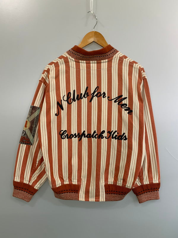 【中古品】【メンズ】 NICOLE CLUB ニコル クラブ ストライプジャケット メンズ アウター 140-260703-hu-35-min サイズ：タグ印字消えのため不明 カラー：オレンジ系/クリーム（ストライプ） 万代Net店