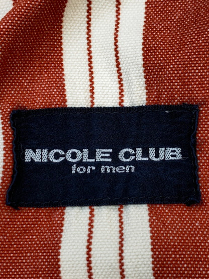 【中古品】【メンズ】 NICOLE CLUB ニコル クラブ ストライプジャケット メンズ アウター 140-260703-hu-35-min サイズ：タグ印字消えのため不明 カラー：オレンジ系/クリーム（ストライプ） 万代Net店
