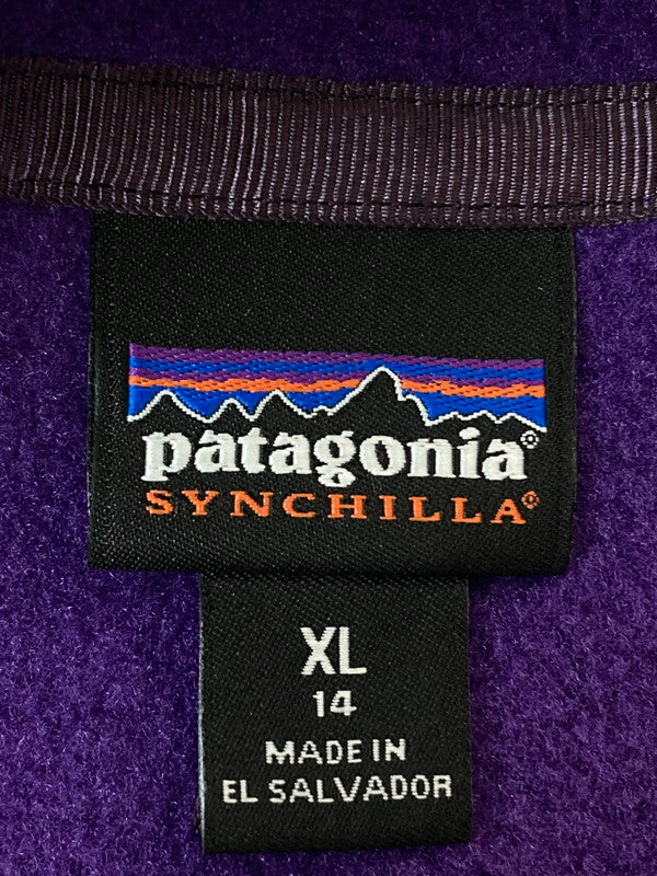 【中古品】【メンズ】 patagonia パタゴニア BOYS SYNCHILLA SNAP-T 65572FA20 ボーイズ シンチラ スナップT トップス 144-260313-yn-29-min サイズ：KIDS XL/14 カラー：パープル 万代Net店